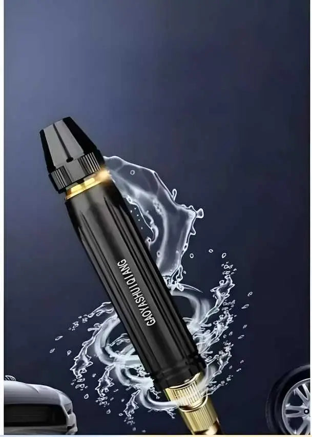 Portable High Pressure Washing Water Nozzle with 3 attachments (Black)