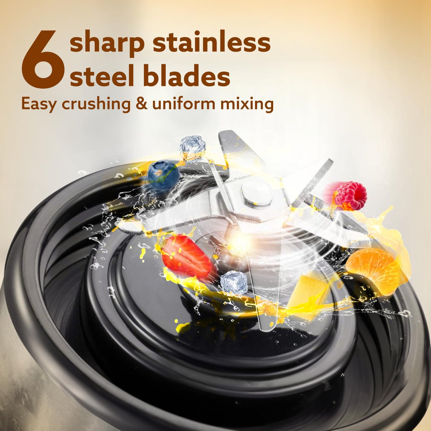 AGARO Galaxy Portable Blender, Portable Hand Blender For Kitchen, 450ml, For Smoothies, Shakes, 126W, 3000 mAh Battery, USB Rechargeable, Stainless Steel Blade.