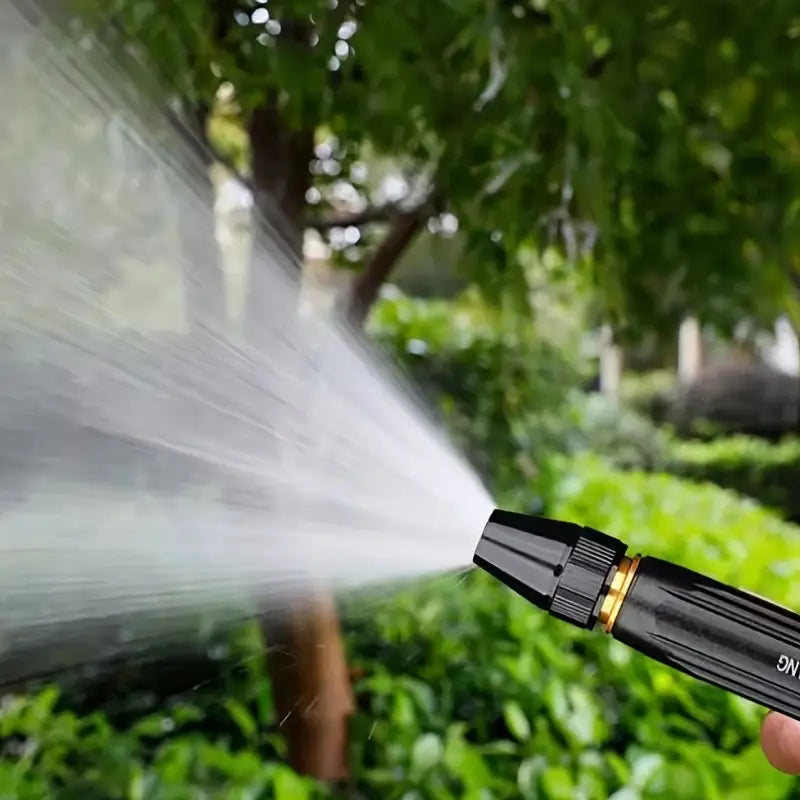 Portable High Pressure Washing Water Nozzle with 3 attachments (Black)