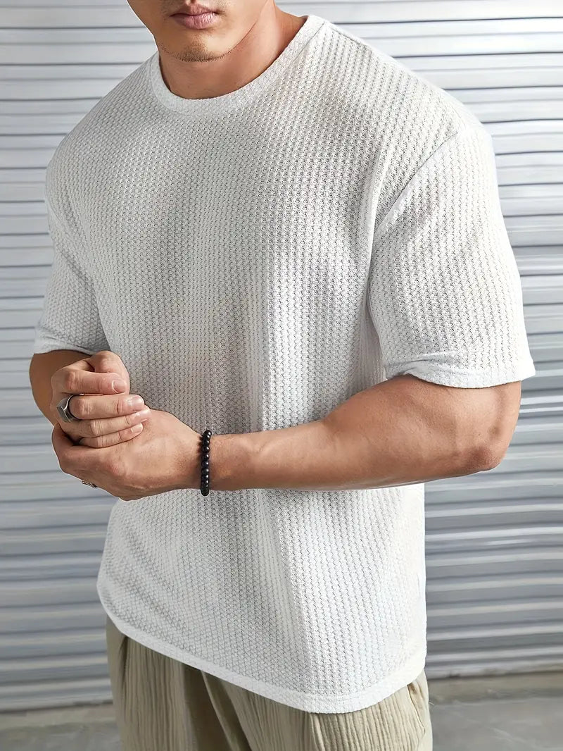 Men's Round Neck Polyester Casual T-shirt (Pack of 4)