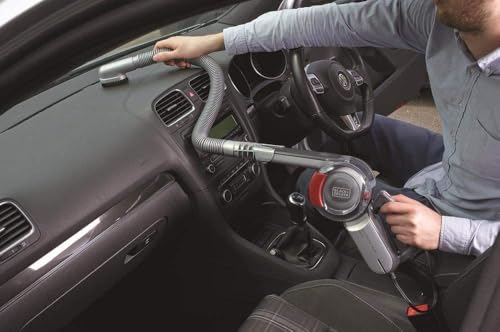 BLACK+DECKER PV1200AV-B1 12V Corded Dustbuster Flexi Auto Handheld Vacuum Cleaner with Bowl Capacity 440 ml, 5 Meter Cable+1 Year Manufacturer Warranty