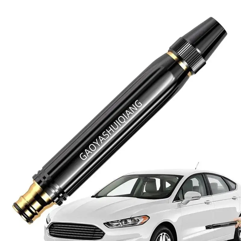 Portable High Pressure Washing Water Nozzle with 3 attachments (Black)