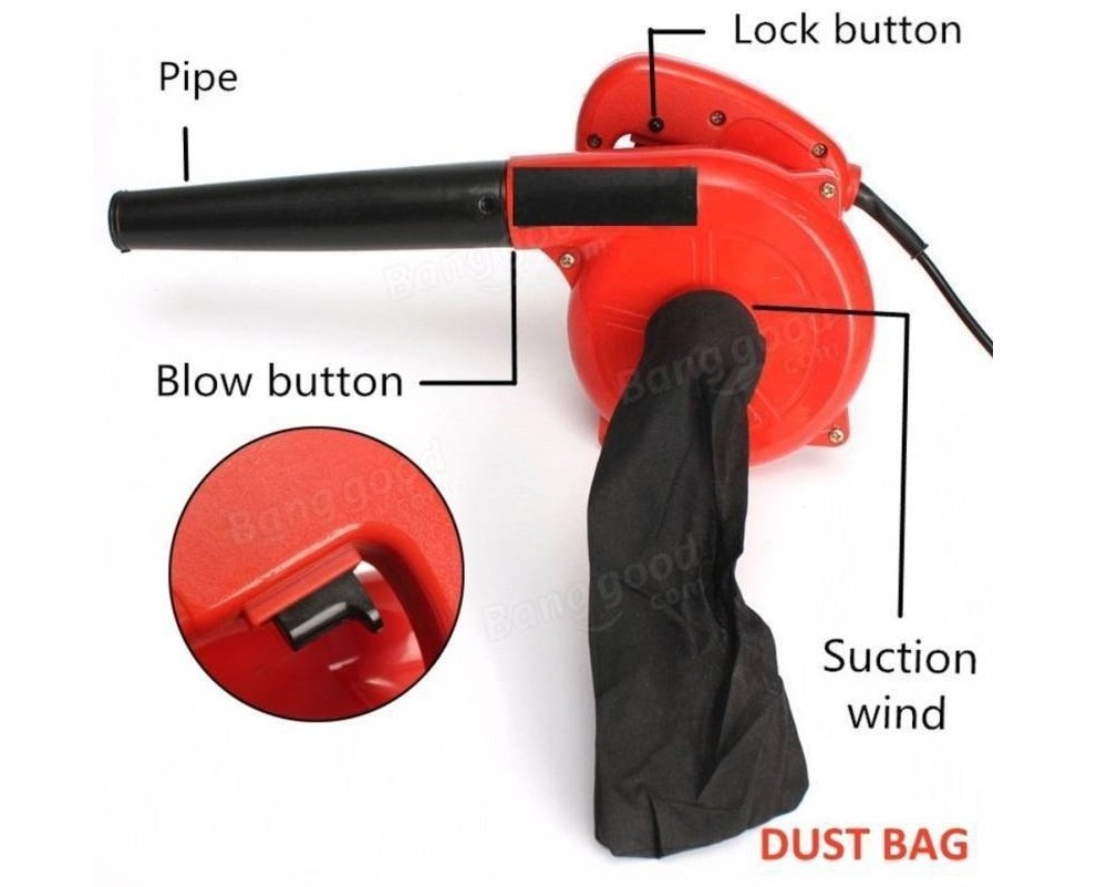 Jakmister 600 W, 70 Miles/Hour Electric Air Blower Dust Cleaner Blower for Cleaning Dust (Red)