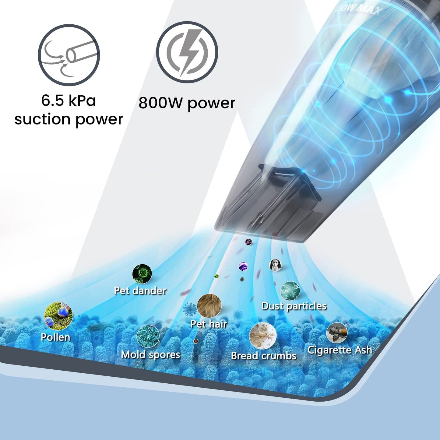 AGARO Regal Plus Upright Vacuum Cleaner, 2-In-1, Handheld & Stick, Dry Vacuuming, For Home Use, 800 Watts, 6.5 kPa Suction power, Bagless, Black