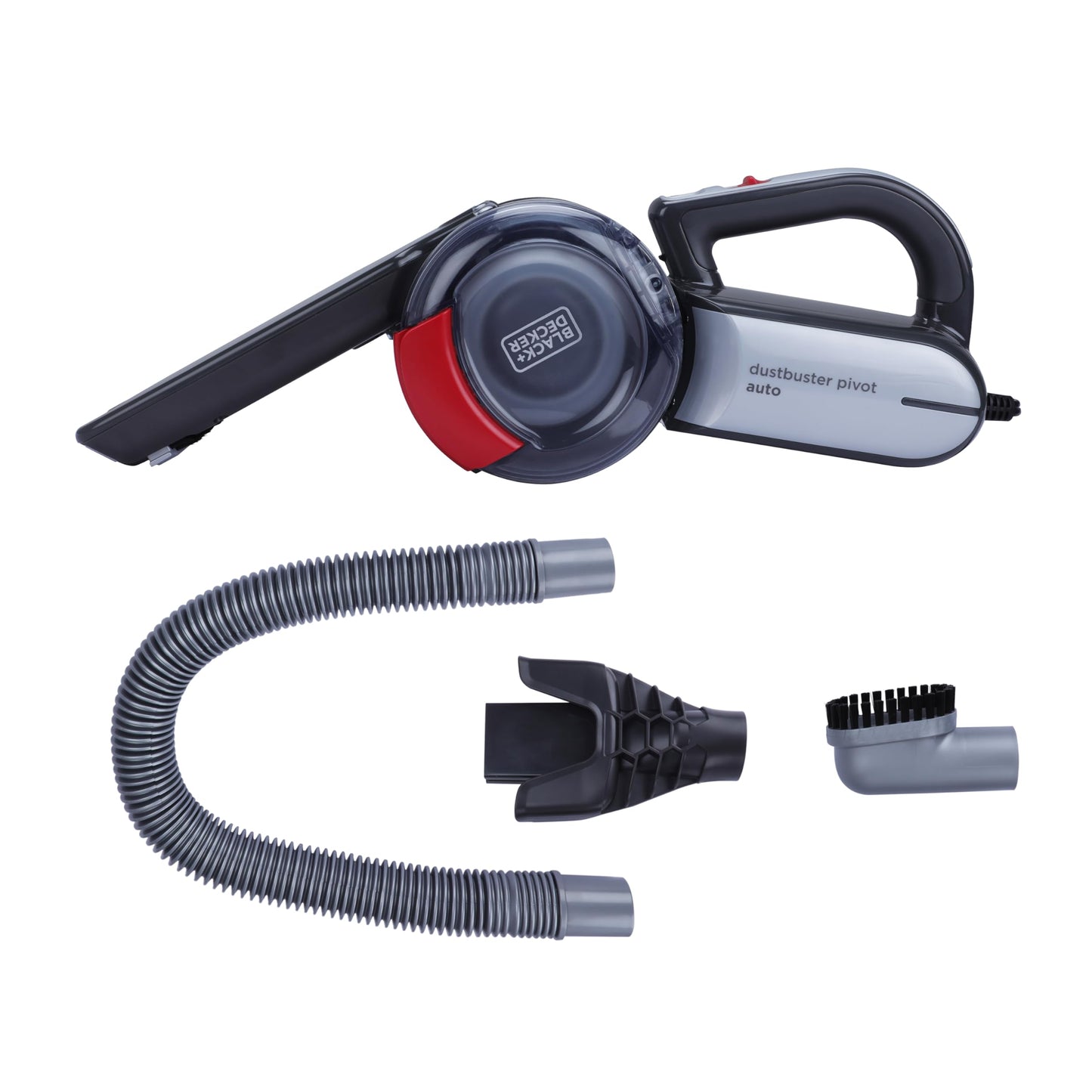 BLACK+DECKER PV1200AV-B1 12V Corded Dustbuster Flexi Auto Handheld Vacuum Cleaner with Bowl Capacity 440 ml, 5 Meter Cable+1 Year Manufacturer Warranty