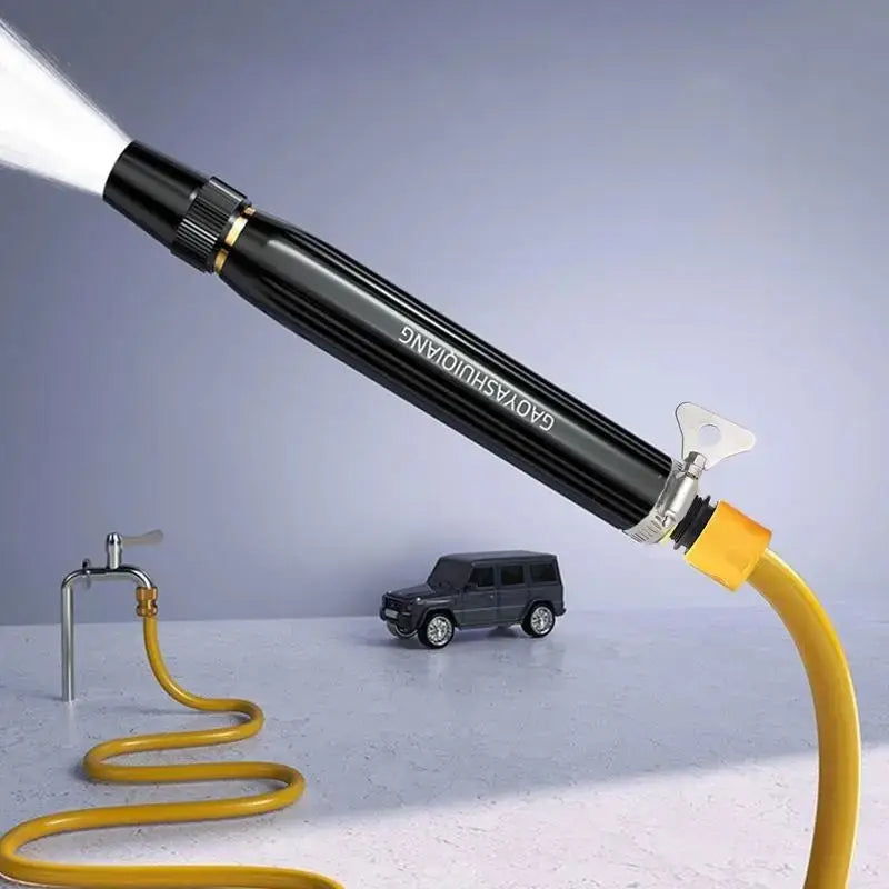 Portable High Pressure Washing Water Nozzle with 3 attachments (Black)