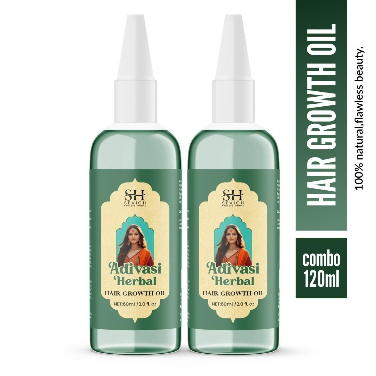 SH Adivasi Hernal Hair Growth Oil 60ml - Nourish Your Roots Naturally (Pack of 2)