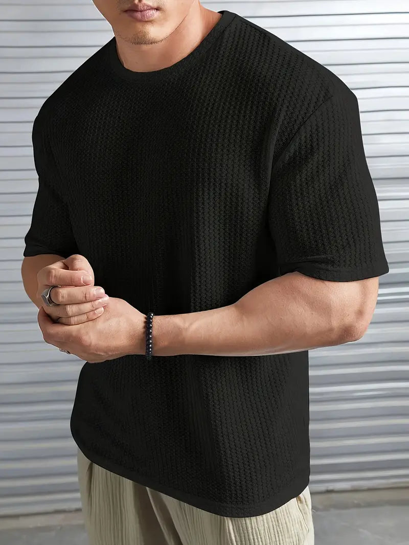 Men's Round Neck Polyester Casual T-shirt (Pack of 4)